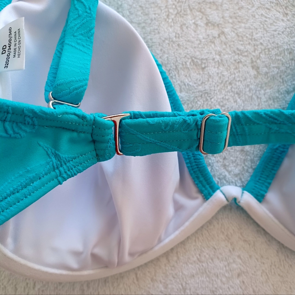 VENUS Turquoise Bikini Top, Size 32DDD/34DD/36D - Picture 8 of 13